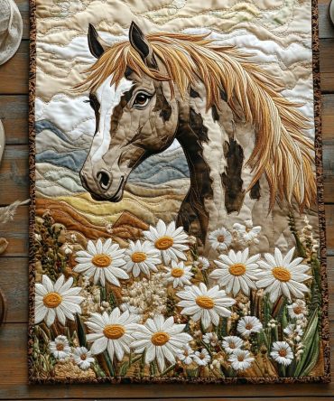Equestrian Daisy Dreams Quilted Table Runner