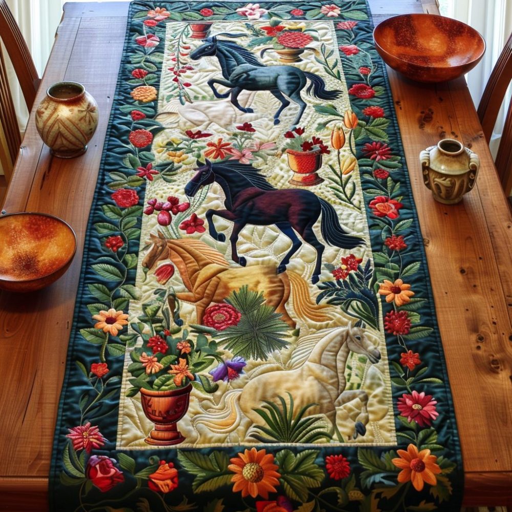Equine Art Mystical Steeds Quilted Table Runner