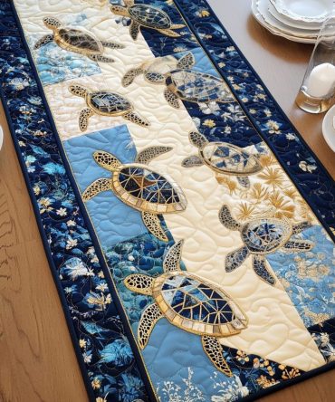 Eternal Current Quilted Table Runner