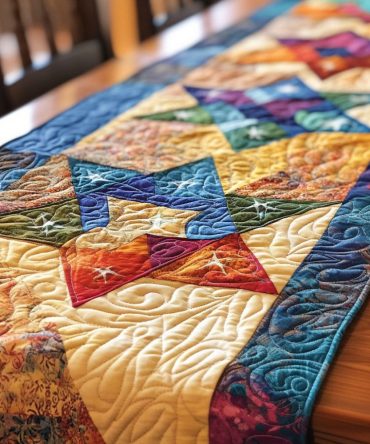Eternal Star Paths Quilted Table Runner