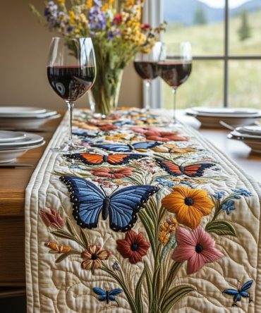 Ethereal Wings Quilted Table Runner