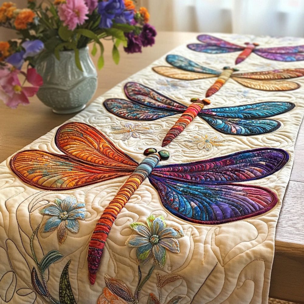 Ethereal Wings Quilted Table Runner