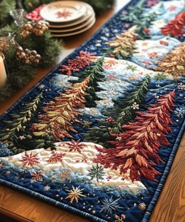 Evergreen Dreams Quilted Table Runner
