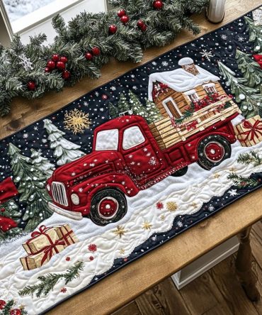 Evergreen Elegance Quilted Table Runner