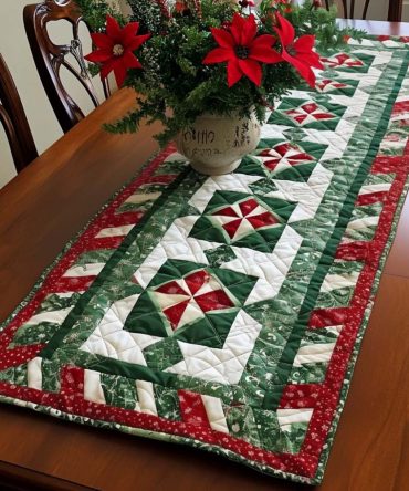Evergreen Elegance Quilted Table Runner