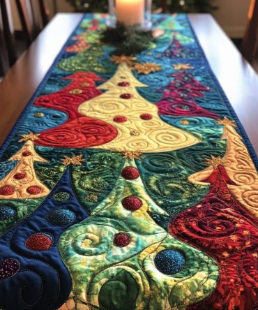 Evergreen Joy Quilted Table Runner