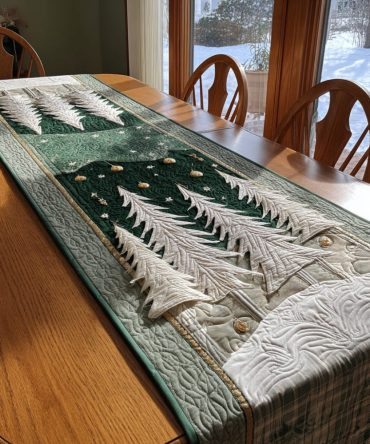 Evergreen Magic Quilted Table Runner