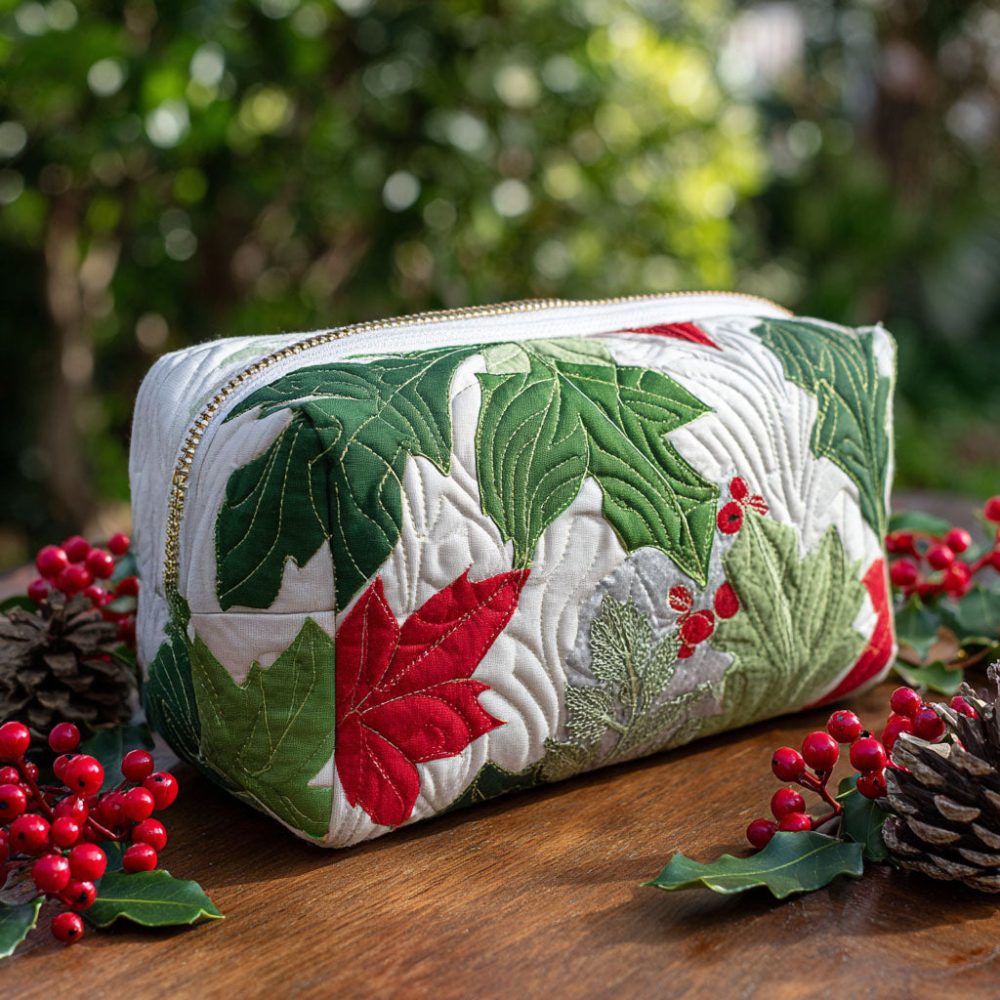 Evergreen Spirit Quilted Makeup Bag