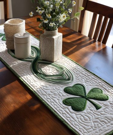Evergreen Tranquility Quilted Table Runner