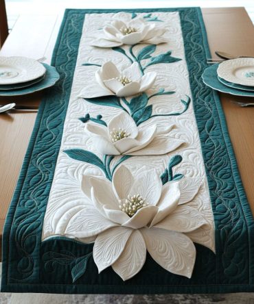 Everlasting Magnolia Quilted Table Runner