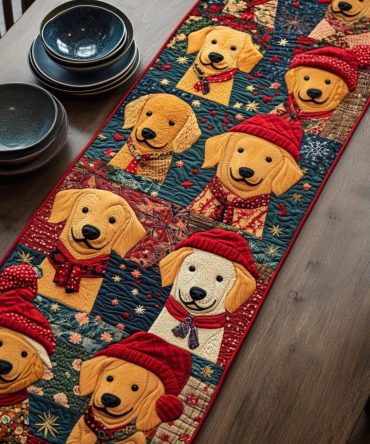 Faithful Retriever Quilted Table Runner