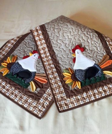 Fall Vibes Chicken Quilted Table Runner