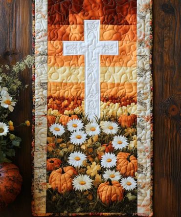 Fall Cross Light Quilted Table Runner