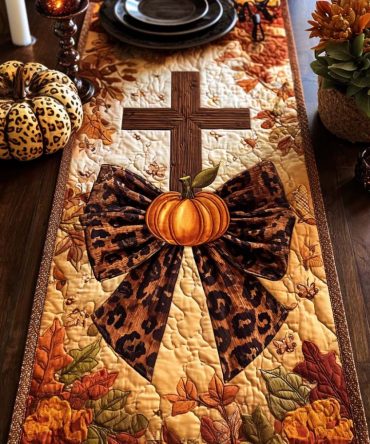 Fall Cross Spirit Quilted Table Runner