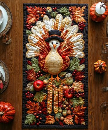 Fall Plumage Quilted Table Runner