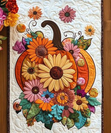 Fall Pumpkin Hugs Quilted Table Runner