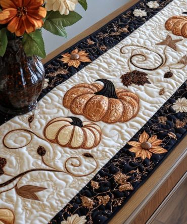 Fall Whisper Trail Quilted Table Runner