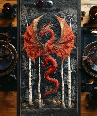 Fang And Flame Quilted Table Runner