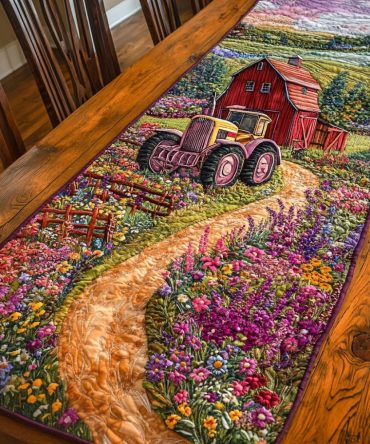 Farm Tractor Path Quilted Table Runner