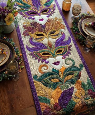 Feather Royale Quilted Table Runner