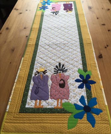Feathered Romance Quilted Table Runner