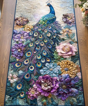 Feathered Beauty Quilted Table Runner