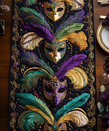 Feathered Beauty Quilted Table Runner