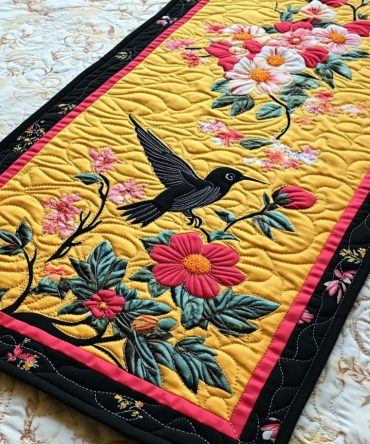 Feathered Delight Quilted Table Runner