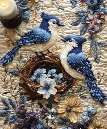 Feathered Elegance Quilted Table Runner