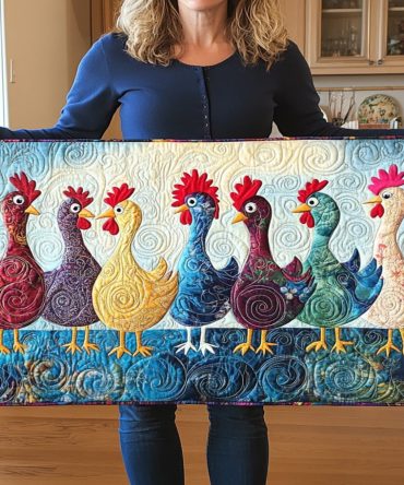 Feathered Funhouse Quilted Table Runner