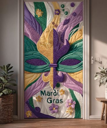 Feathers And Fortune Quilted Door Cover