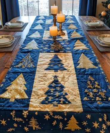 Festive Forest Delights Quilted Table Runner