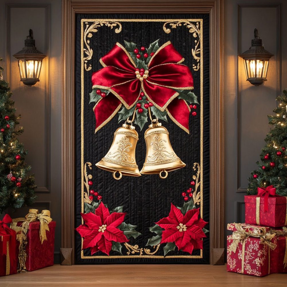 Festive Chimes Quilted Door Cover
