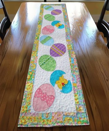 Festive Eggs Quilted Table Runner