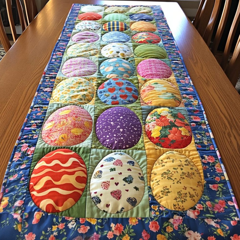 Festive Eggs Quilted Table Runner
