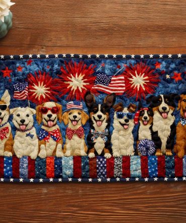 Festive Furballs Quilted Table Runner