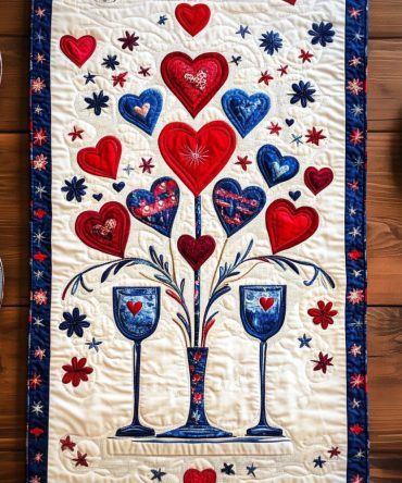 Festive Love Symphony Quilted Table Runner