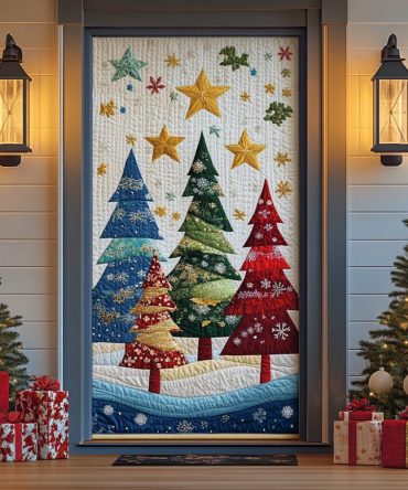 Festive Night Quilted Door Cover