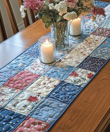Festive Patch Quilted Table Runner