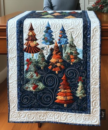 Festive Pine Elegance Quilted Table Runner