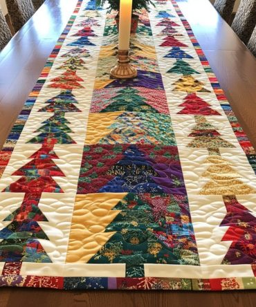 Festive Pines Quilted Table Runner