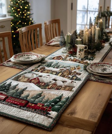 Festive Rail Quilted Table Runner