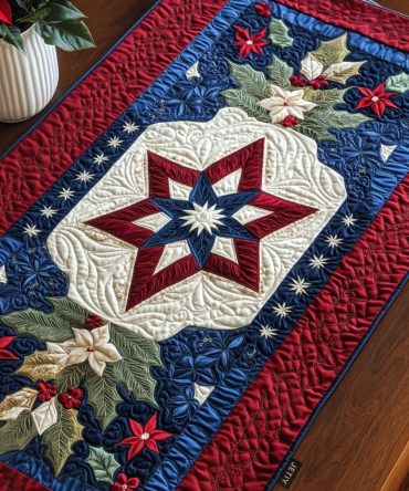 Festive Reflections Quilted Table Runner