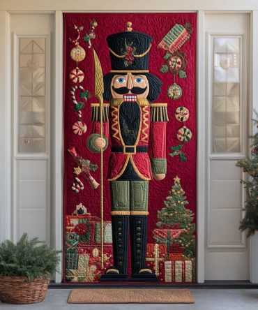 Festive Sentinel Quilted Door Cover