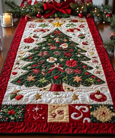 Festive Sparkle Quilted Table Runner