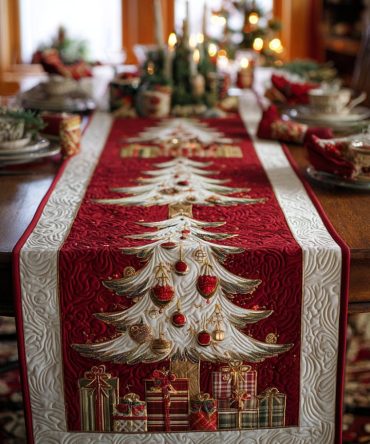 Festive Trees Quilted Table Runner