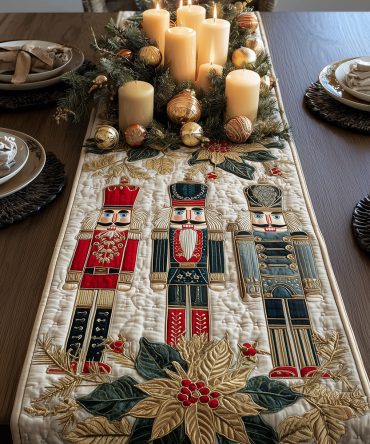 Festive Whispers Quilted Table Runner