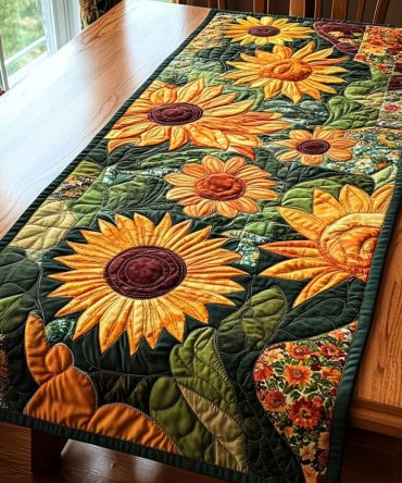 Field Of Gold Quilted Table Runner