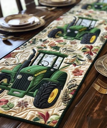 Fields Of Green Quilted Table Runner