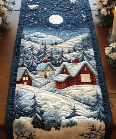 Fireside Charm Quilted Table Runner